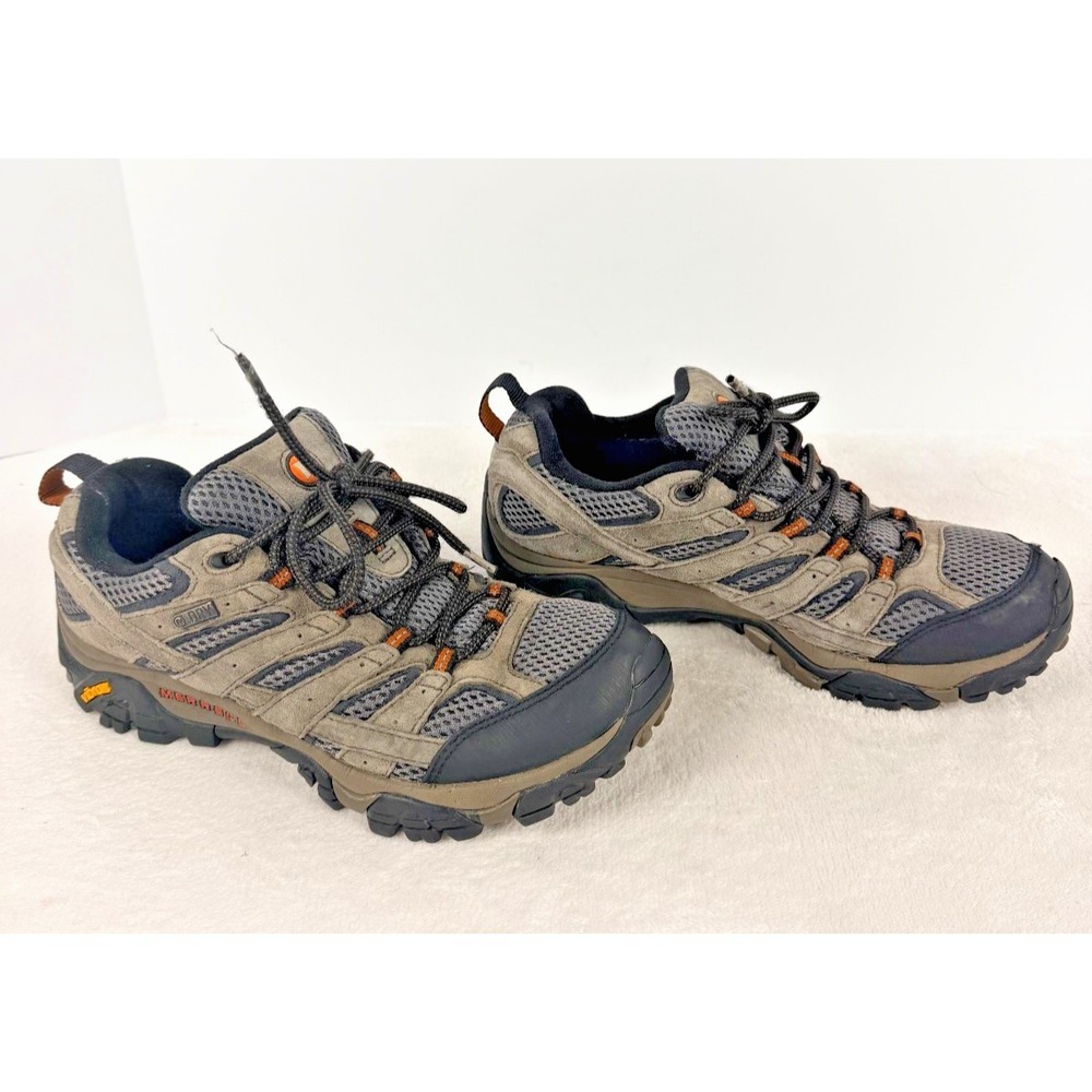 Merrell Moab Vent Hiking Shoes Gray Orange Vibram Trail Low Top Mens 7